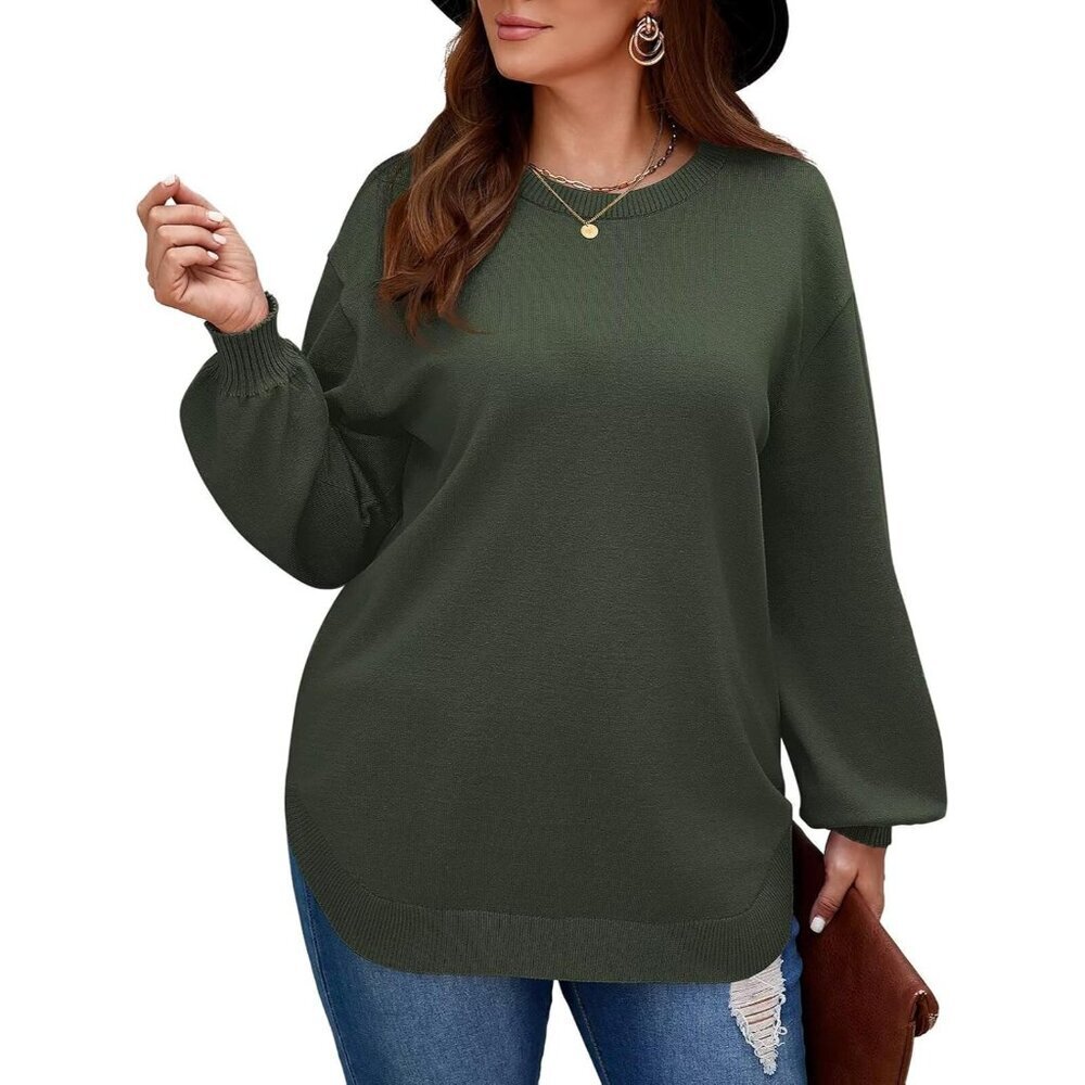 Plus Size Sweater Women Long Sleeve Loose Oversized Fall Casual Tunic